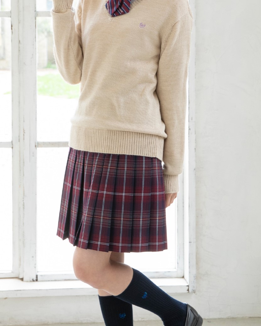 新品同様●PAULE KA ポールカ●チェックツイードスカート*赤*コートに 新品同様○PAULE KA ポールカ○チェックツイードスカート*赤