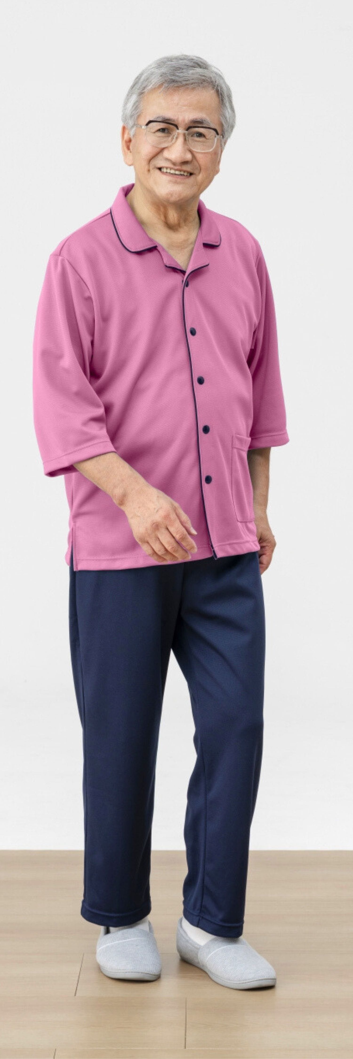 品番： CV206 】 男女兼用 前開きシャツ リハビリ 入院患者向け