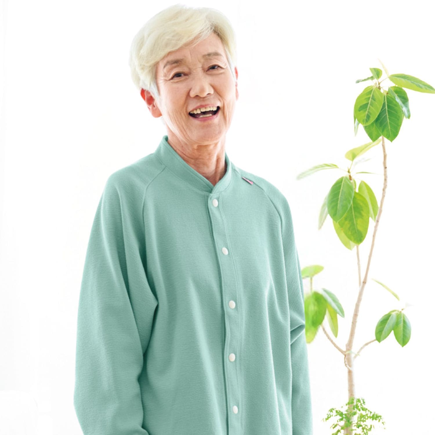 男女兼用 前開きシャツ 高齢者ウエア パジャマ 冬用 やわらか