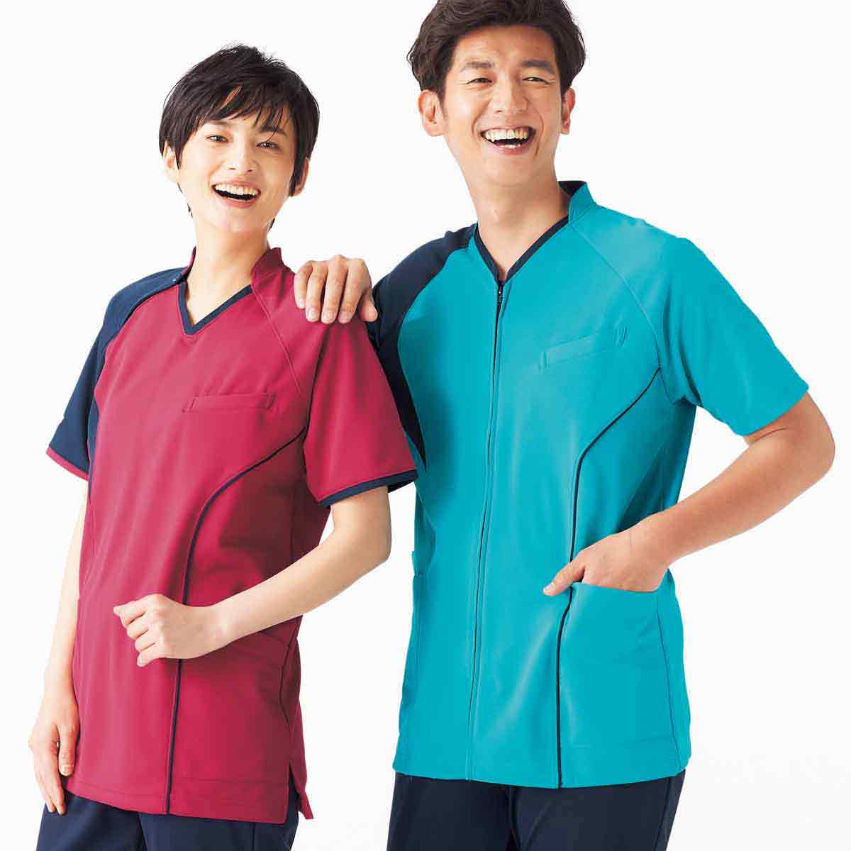 男女兼用 前開きスクラブ 看護師 PTOT向け 超ストレッチ&通気性 YONEX 男女兼用 前開きスクラブ 看護師 PTOT向け 超ストレッチ&通気性 YONEX