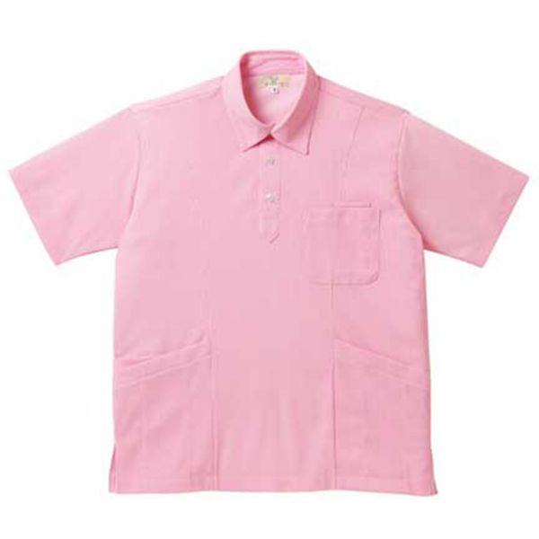 【男女兼用】ニットシャツ（介護士向け）シンプルだけどポケットたくさん・ストライプ