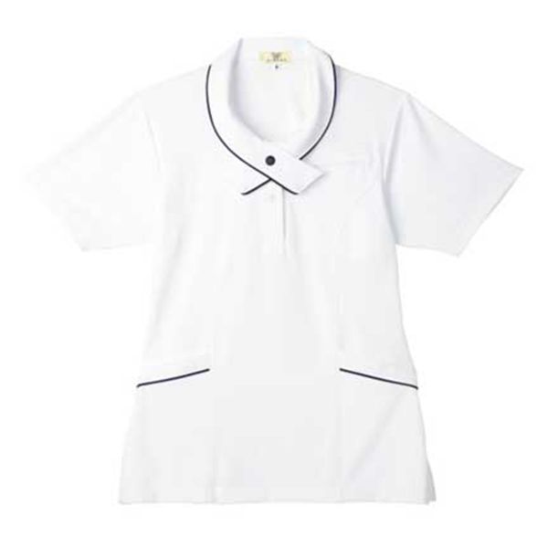 【レディス】ニットシャツ（介護士向け）施設事務・受付もOK・上品なタイ付き