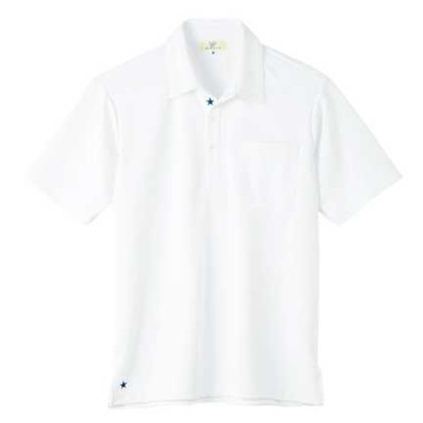 【男女兼用】ケアワークシャツ（介護士向け）星刺繍入り・胸ポケット付き・シャーベットカラー