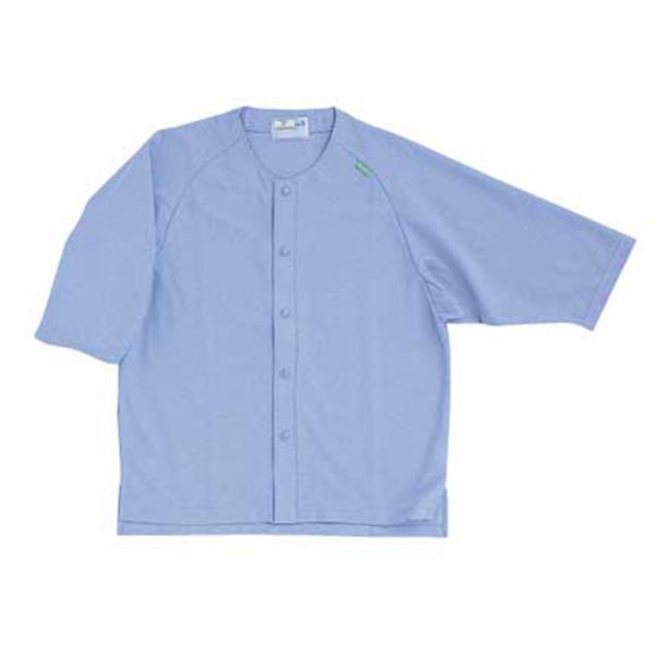 男女兼用 カラーレスシャツ 高齢者ウエア パジャマ 夏用 清涼素材で夏場も快適  五分袖 キラク