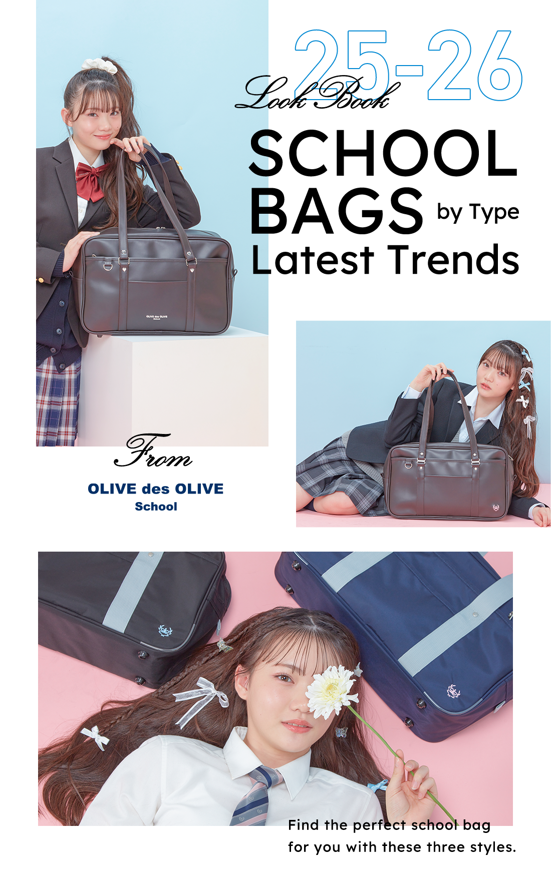 Look Book SCHOOL BAGS Latest Trends by Type